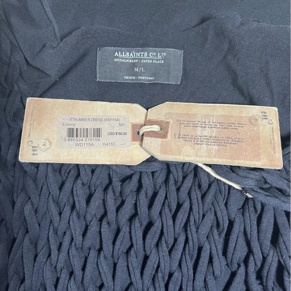 All Saints Strummer Dress Ebony‎ Open Knit Crochet Sleeveless Unlined Med/Lg NWT - Picture 14 of 16
